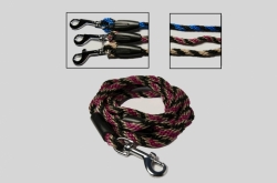 Vodítko lano pletené 6mm Černá béžová maroon 100cm