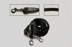 Vodítko lano pletené 16mm černé 180cm přepínací
