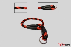 Pletený lanový obojek Torronto Červeno Černý 10mm