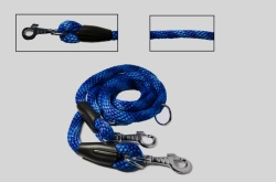 Vodítko lano pletené 16mm pastelově modrá/modrá 200cm přepínací 