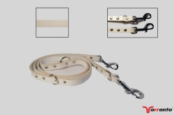 Vodítko kožené Torronto přepínací šíře 14mm bílé 180cm