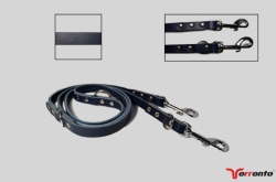 Vodítko kožené Torronto přepínací šíře 14mm modré 180cm