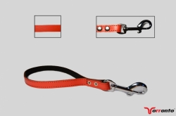 Kožené vodítko ucho oranžové 2/25